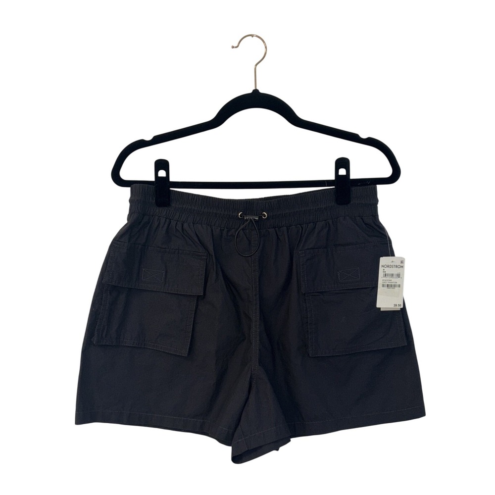 BP. Nordstrom Women Grey Phantom Cargo Shorts Elastic Waist Drawstring Size M